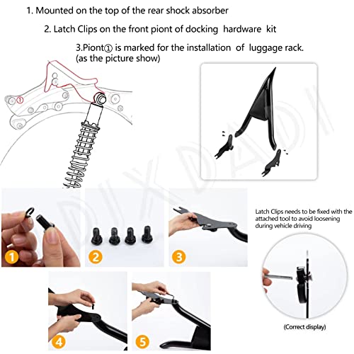 Ldjxdadi Detachable Backrest Sissy Bar 22" Split Motorcycle Backrest Fit For Harley Touring Road King Street Glide Electra Glide Cvo Road Glide 2009-2022（Chrome） #TOP2