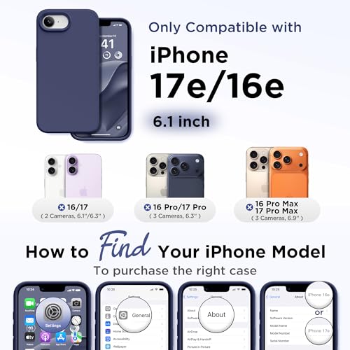 Image of GolbinBox Magnetic for iPhone 17e /16e Case, Silicone Cover, Midnight Blue