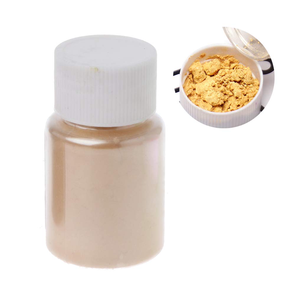 jackyeePearl Powder (10G) (End)-2# Light Gold Pearlescent Mica Pigment Powder Rainbow UV Resin Epoxy Craft DIY Jewelry Making