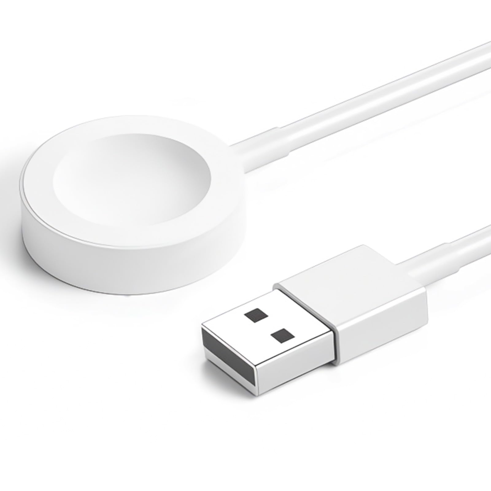 WalkerFit 4ft/1.2m Wireless Fast Charging Cable for Apple Watch Series 10/9/8/7/6/5/4/3/2/1/SE/Ultra - Portable Magnetic Charger with Type-A Connector, Durable Cord, White