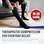 American Hospital Supply – Knee High Compression Socks – 15–20 mmHg, Black, X-Large – Lightweight Medical Stockings – Pack of 3 Pairs - Image 3