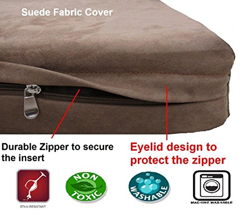 Dogbed4Less Xl Orthopedic Dog Bed With Gel Infused Memory Foam And Waterproof Liner, Microsuede Brown Cover, 47X29X4 Inch Fit 48X30 Crate #TOP1