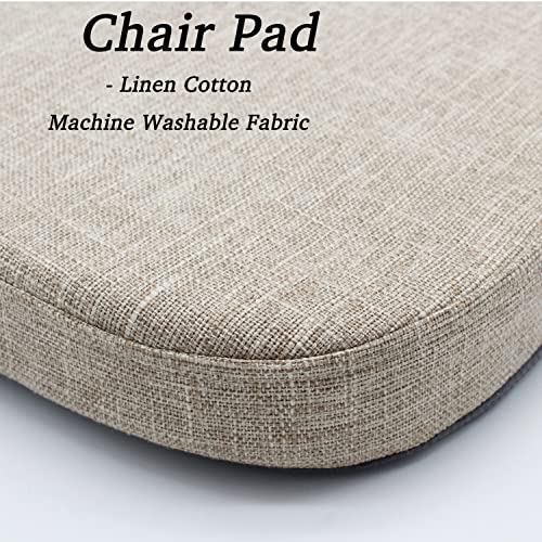 Zyhoone Chair Cushion With Ties For Dining Chairs - Indoor Non Slip Kitchen Room Metal Wooden Bar Seat Pads With Machine Washable Cover [14.5 X 15.5 X 2 Inches] - Dark Beige #TOP5