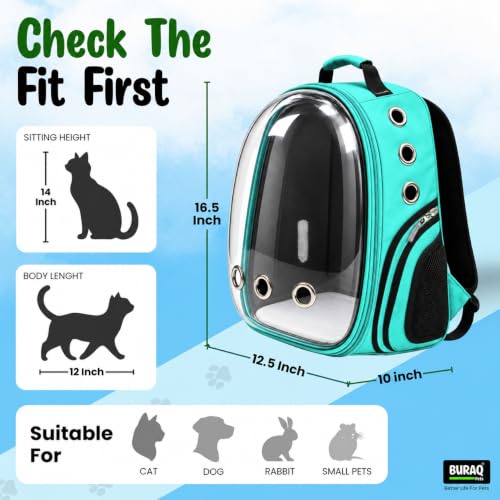 Image of Buraq Pets Astronaut Pro Pet Carrier Backpack for Cats & Puppies