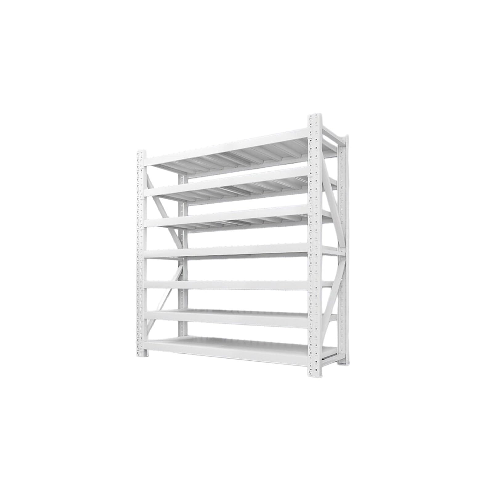 Scaffali regolabili resistenti, scaffale in metallo a 7 strati per garage e magazzino, 150 x 60 x 300 cm, colore: bianco