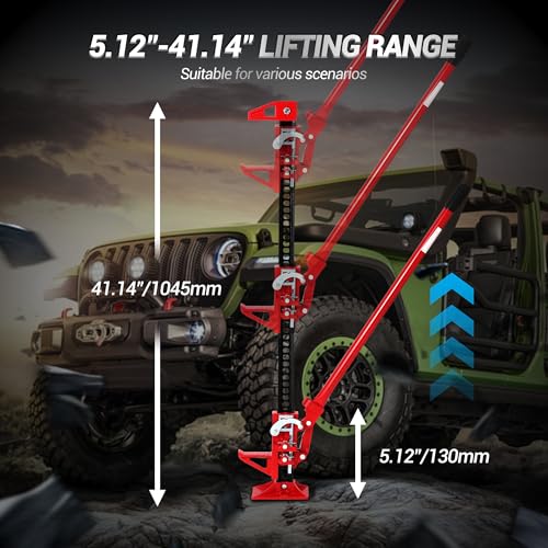 48\" Farm Jack with 7000 lbs Capacity, Heavy-Duty High Lift Jack for Off-Road, Tractor, Truck, and SUV Lifting