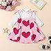 Gureui Toddler Baby Girl Valentines Day Outfit Long Sleeve Shirt Heart Print Skirt Dress Clothes (A Pink Heart, 18-24 Months)