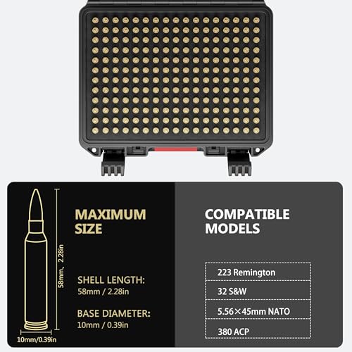 Kinghardcase Waterproof Ammo Case - 200 Round Bullet Locking Storage Box - Mil-Spec Travel Safe for 5.56 223 Ammo/Bullet