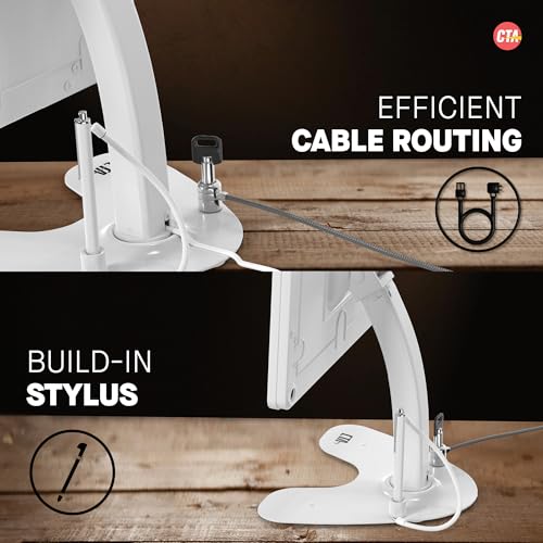Image of Dual Kiosk Stand - CTA Dual Security Kiosk Stand with Locking Case and Cable for iPad 11th Gen A16 11 inch - 10th Gen 10.9 inch - 11 inch Pro - Air 4 & 5 Gen - White (PAD-ASK109W)