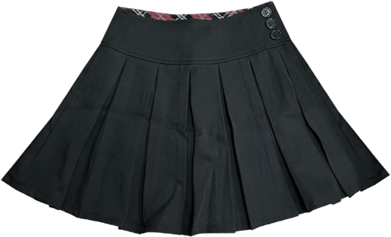 Bienzoe Girls Adjustable Waist School Uniform Dance Skirt