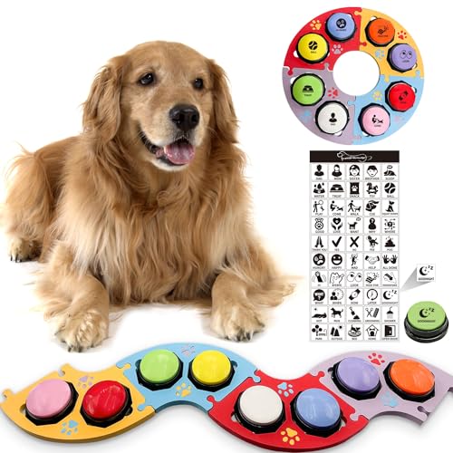 8 pulsanti per la comunicazione del cane pulsante registrabile in 30 secondi per cani include 4 tappetini fissi 50 adesivi addestra il tuo cane a parlare
