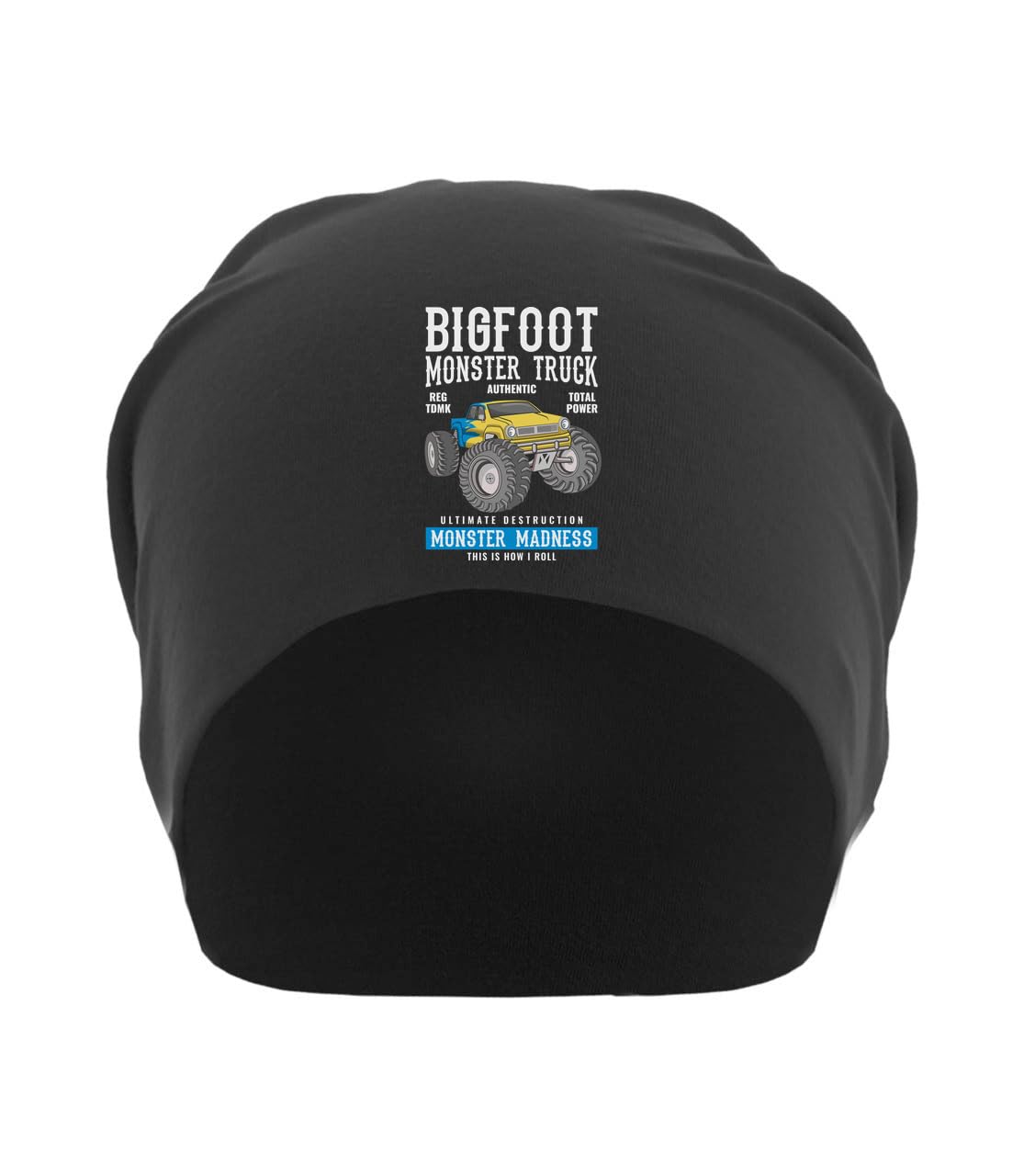 Bonnet souple en coton noir au motif Monster Madness authentique