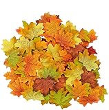 🍁【 Künstliche Herbstblätter】Einfach mit der Natürlichen Umwelt im Freien zu Integrieren, Vorzüglich und Einzigartig, Vervollkommnen Sie, um ein Gefühl des Herbstes zu Verursachen. Ideal für Tischdekoration, Glas, Bullet Board, Veranda, Blatt Kränze, Handwerk, Herbst Blumenarrangements.