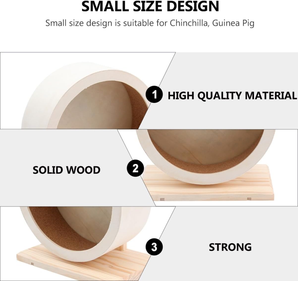 BESPORTBLE Wooden Silent Hamster Wheel Toy Quiet Exercise Roller for Pets for Hamsters Guinea Pigs and Chinchillas Comfortable and Safe Design for Nighttime Play