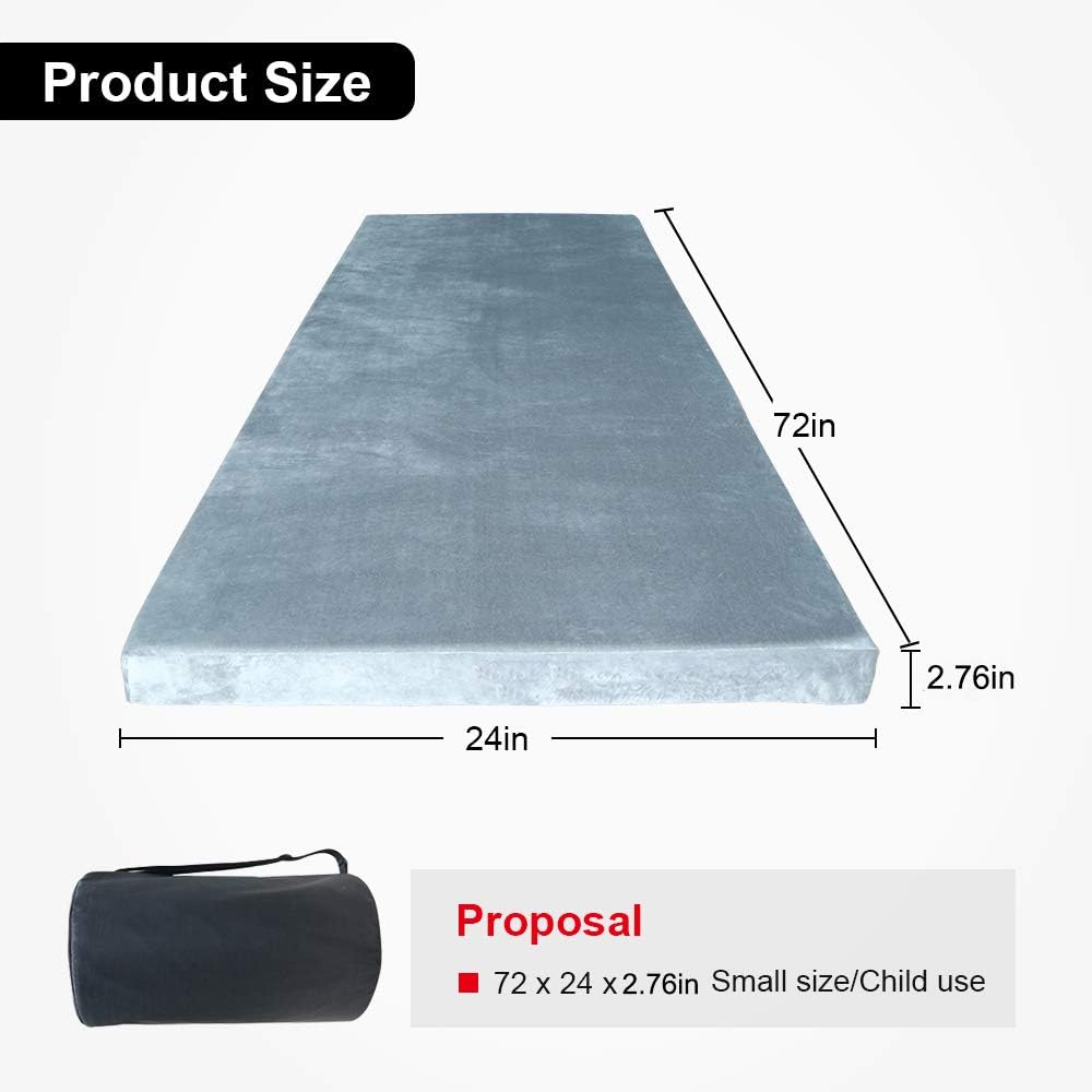 Ibigbean Portable Floor Sleeping Pad Memory Foam Camping Mattress for Camping Sleeping Pad,Guest Bed Lightweight,Outdoor Cot Pad Foam Portable Bed,Cover Removable,Come with Travel Bag(72x24x2.76in) : Sports & Outdoors