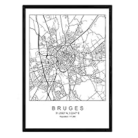 Nacnic Scheda Bogotà Mappa Della Città In Stile Nordico In Bianco E Nero. Fotogramma A4 Carta Stampata No 250 Gr. Dipinti, Stampe E Manifesti Per Soggiorno E Camera Da Letto