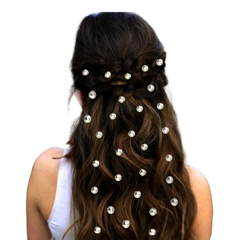 HAIR FLARE Hair Stickers – 30 Piece Pack for Stylish DIY Hair Accessories-2774, Silver
