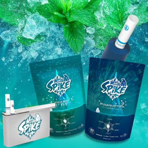 SPIKE スパイク 【80本入】刺激が強め ニコチン0 アイコスイルマ メンソール ミント加熱式タバコ用スティック 互換スティック ニコチンゼロ 大容量 禁煙グッズ ニコチンレス 爽快 夏 (2袋(160本), 吸い比べ+缶ケース)