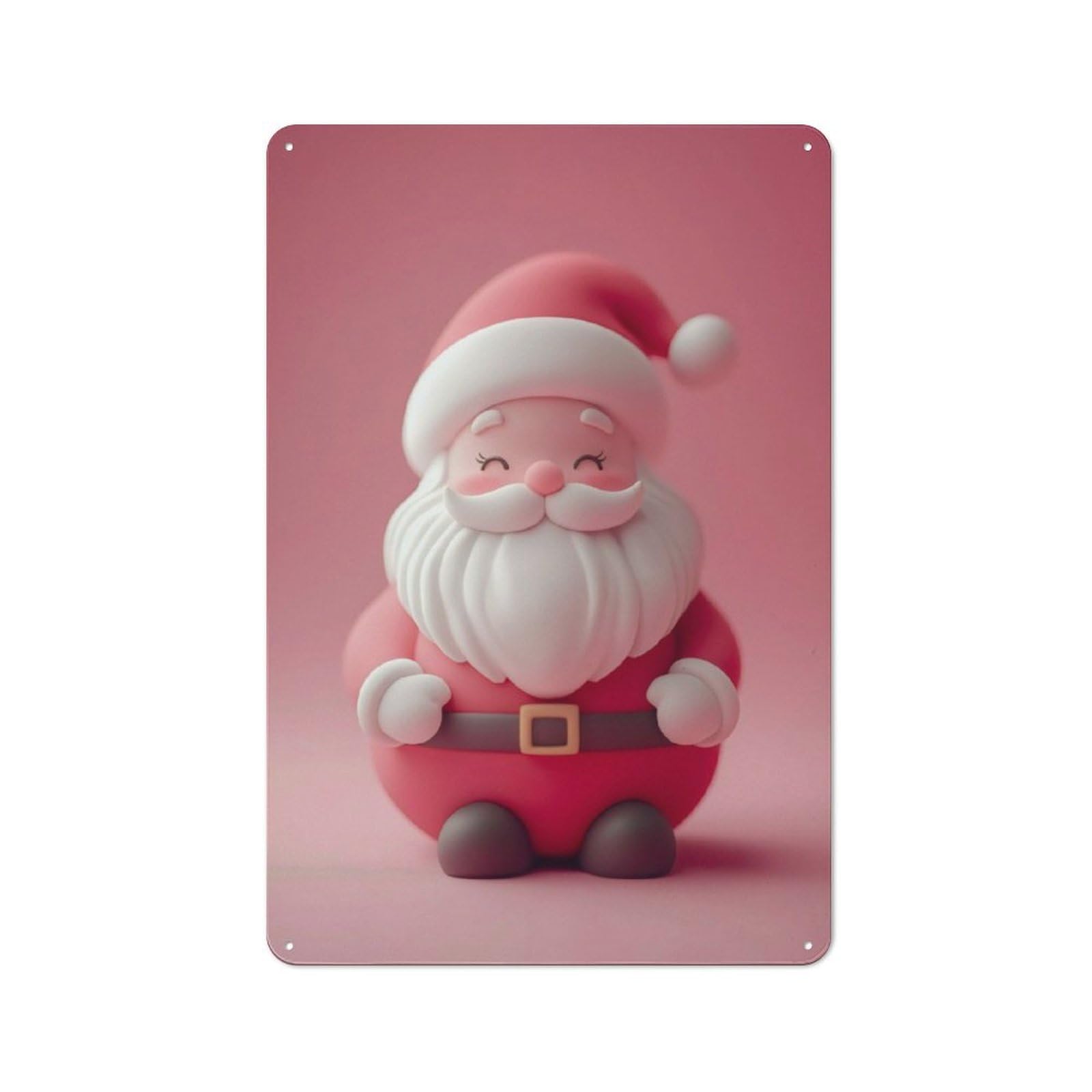Junmoney Santa Claus Cute Metal Wall Sign 30X20cm, Rustic Decor For Hallway Wall, For Metal Sign Collectors, For Garage And Workshop Walls
