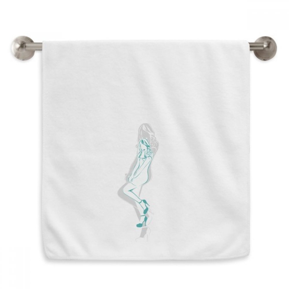 Serviette de toilette femme diadème bleu et blanc 33x74 cm