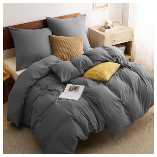 Utopia Bedding Bettwäsche 135x200 4teilig - Mikrofaser 2 Bettbezug 135x200 cm + 2 Kissenbezüge 80x80 cm - Grau 3 BEDSURE Bettwäsche 135x200 4teilig Anthrazit - 2 Bettbezüge 135x200 cm + 2 Kissenbezüge 80X80 cm, ÖKO-TEX Bettwäsche-Sets Grau Polyester Mikrofaser mit Reißverschluss