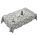 YFDC Nappe à Fleurs Vintage Grise Nappe en Coton Linea Nappe Carrée Housse De Réfrigérateur en Tissu (Cotton Gray,120 * 160CM)