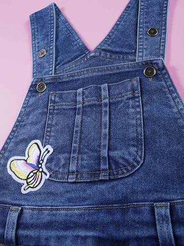Image of KiddoPanti Girls Solid A-Line Fit Pinafore 5 Pocket Denim Dungaree Skirt