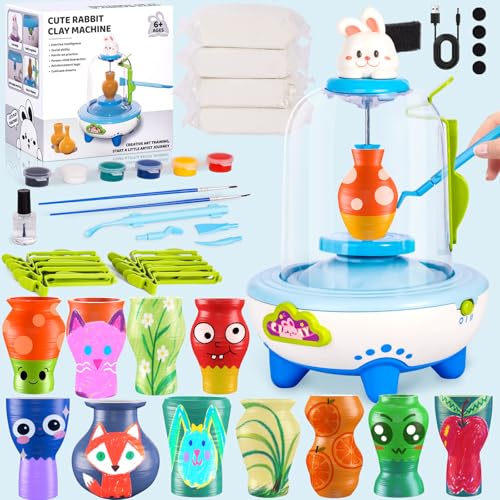 [10 Molds] Pottery Wheel for Kids, DIY Complete Pottery Painting