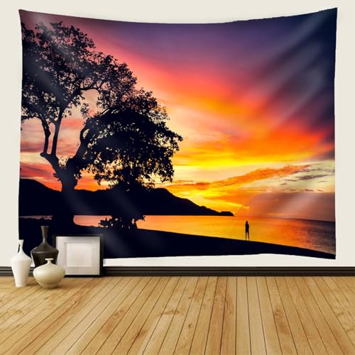 Tenture murale paysage 240x260 cm avec coucher de soleil mer - 2