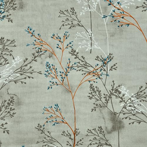 Image of Haus & kinder Double Bedsheet for Queen Size Bed | 90 x 100 Inches 144 TC Cotton Bedsheet for Double Bed with 2 Pillow Covers - Serene Branch Blue