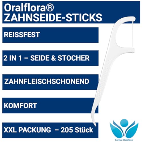 205x Zahnseide-Sticks – Dental Floss Picks – Oralflora – Zahnzwischenraum-Reinigung für Zahnpflege & gesundes Zahnfleisch & Backenzähne – 2in1 mit Zahnstocher am Griff – Bild 3