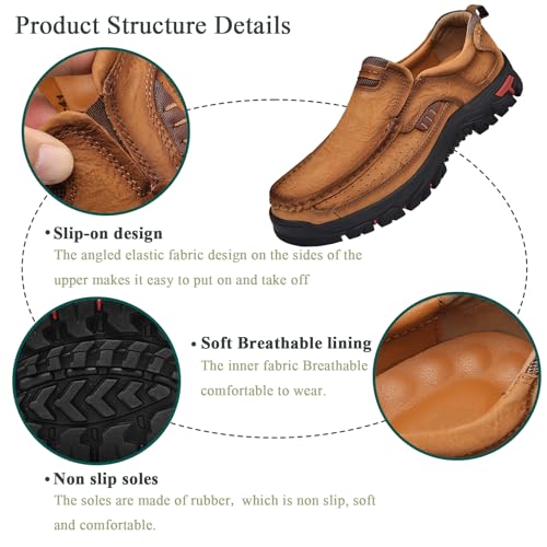 Men's Easy Slip On Loafers Wide Width Walking Shoes Lightweight Breathable Comfortable Casual Sneaker Waterproof Non Slip Hiking Shoes2