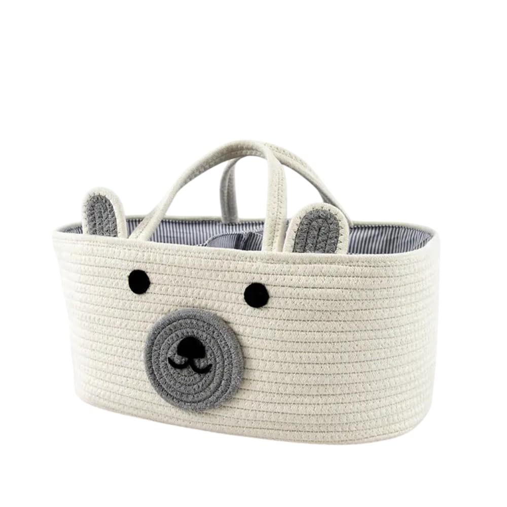 Organizador de pañales para bebé, cesta de regalo bebé, canastilla, cestas bebé, canastilla bebé recién nacido, regalo bebé, pañales bebé recién nacido, cesta regalo (BLANCO)