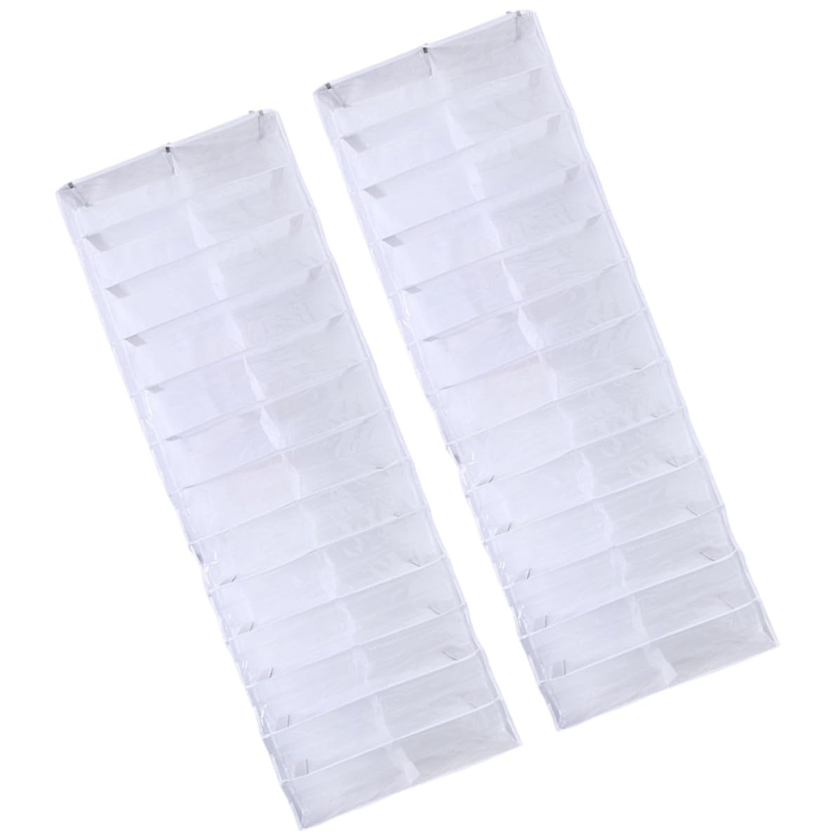 Angoily 2 Unidades Organizador de Zapatos de Pvc y Tela No Tejida 26 Bolsillos para Puerta Colgador Blanco Ahorrador de Espacio para Armario o Dormitorio