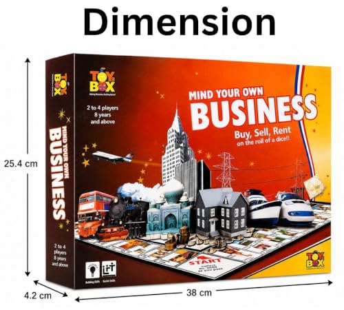 Image of Mind Your Own Business Board Game for Kids & Family | Buy Sell Rent Property Trading Game | Educational Business & Money Management Learning Game | Strategy Indoor Board Game