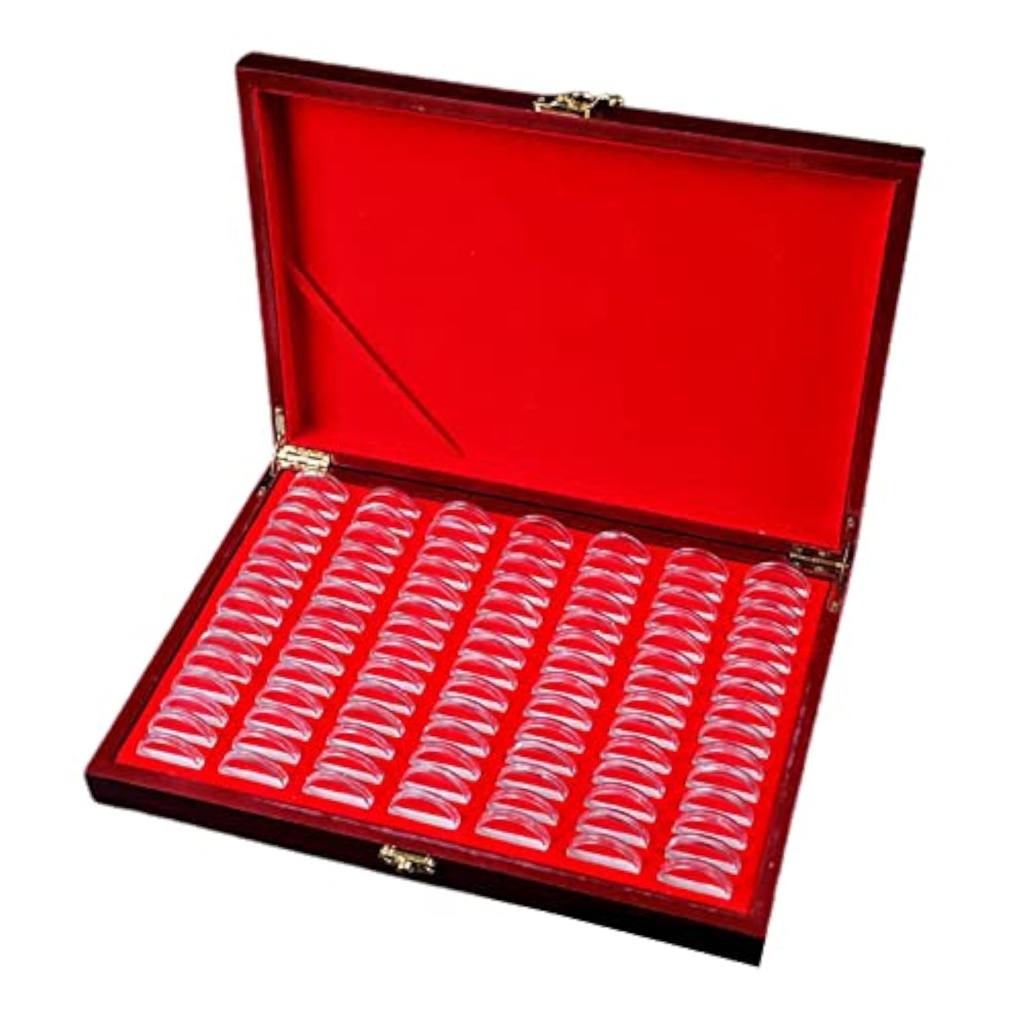 100Pcs Wooden Coin Storage Box Commemorative Capsule