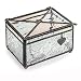J Devlin Box 408 Stained Glass Vintage Keepsake Jewelry Box with Love Charm Decorative Trinket Box Romantic Gift