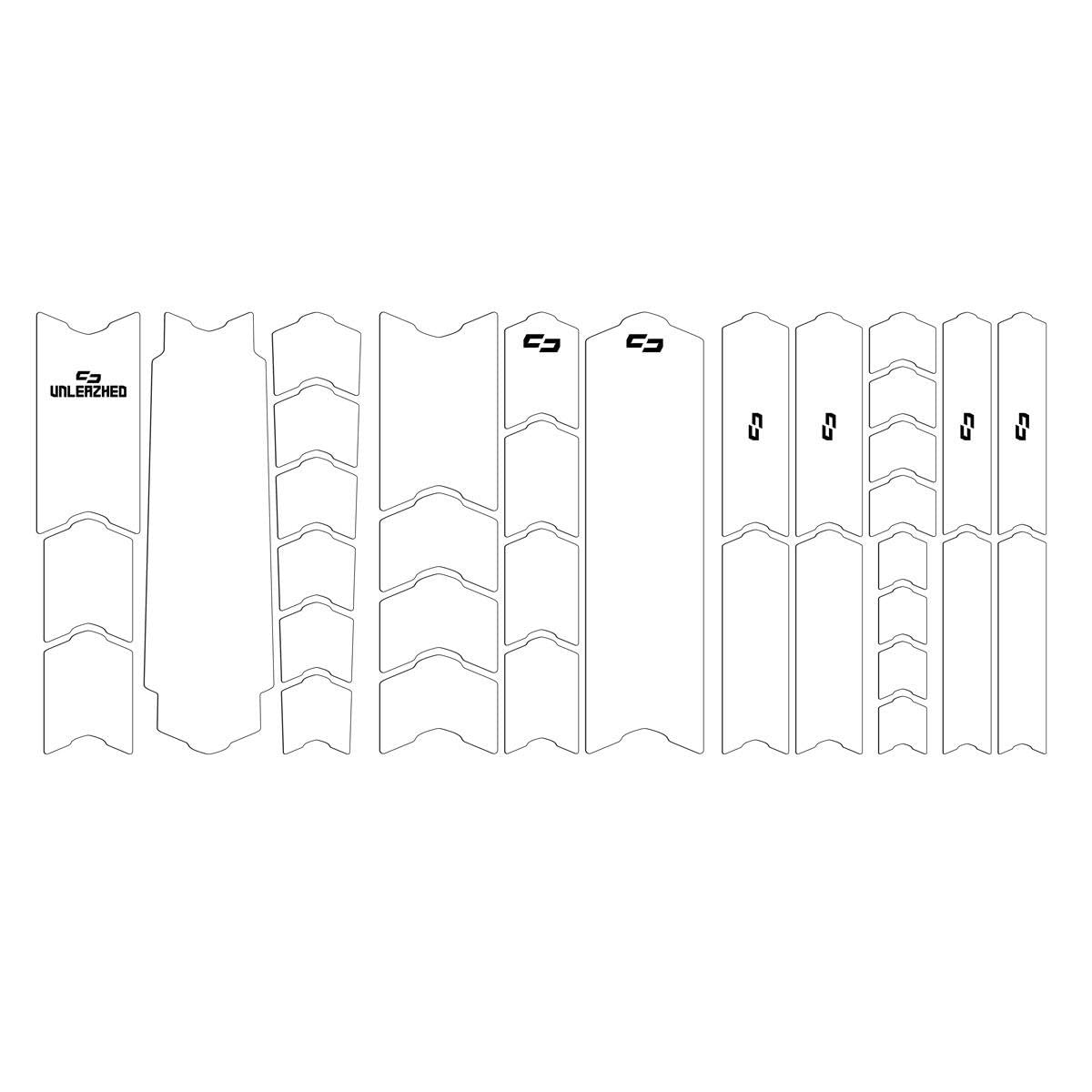 unleazhed Bike Protection BP01 GLÄNZEND | Rahmenschutzfolie für Fahrräder| Made in Germany| E-Mountainbikes | 33 -teiliges komplett Rahmenschutz-Set