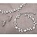 Enrwin Austrian Crystal Rhinestone Choker Necklace Dangle Earring Link Bracelet Jewelry Set for Brides Bridesmaid Prom Costume Accessories for Women (White-Platinum Plated)