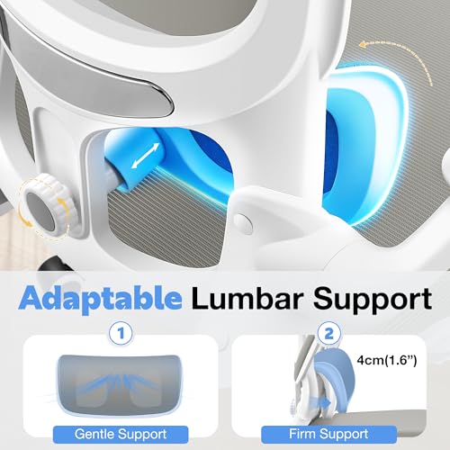 Image of ALLGOD Ergonomic Office Chair, Breathable Mesh Ergonomic Desk Chair with Adjustable Lumbar Support, Flip-up Armrests, Computer Chairs Comfortable for Home, Office, Work, 300lbs, LightGray, Upgrade