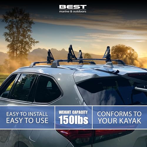 Image of Kayak Roof Rack Saddles, Universal Carrier for Kayaks & Canoes