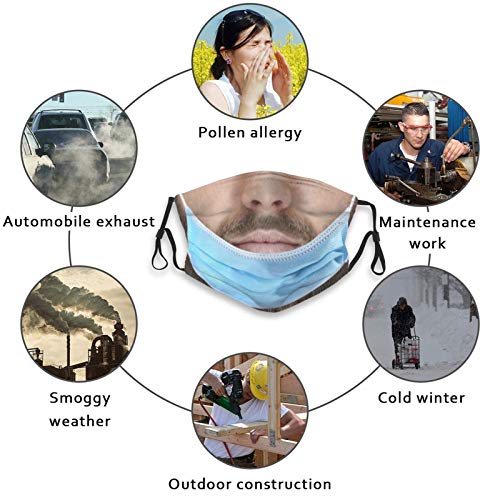 Bearded Man Realistic Prank Face Mask Funny Mask Fashion Scarf Reusable Balaclavas For Men Women #TOP6