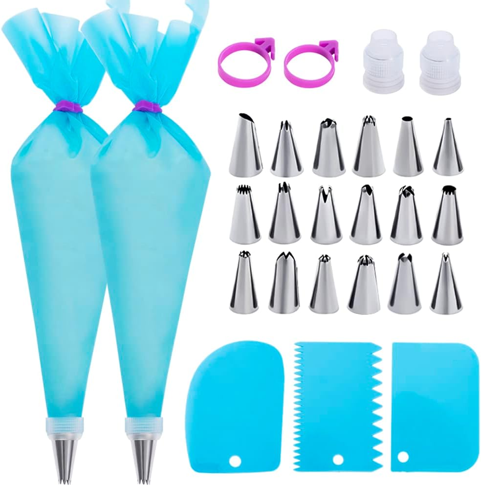 Piping Bags and Tips Set, Cakes Decorating Kit Supplies