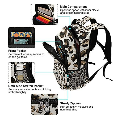 Glaphy Leopard Print Backpacks Laptop School Book Bag Lightweight Animal Daypack For Men Women Teens Kids #TOP3