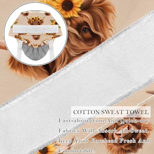 Image of 2 PCS Bouffant Cap with Button Ponytail Pouch Working Cap Sweatband Adjustable Surgical Cap Black and White Cow