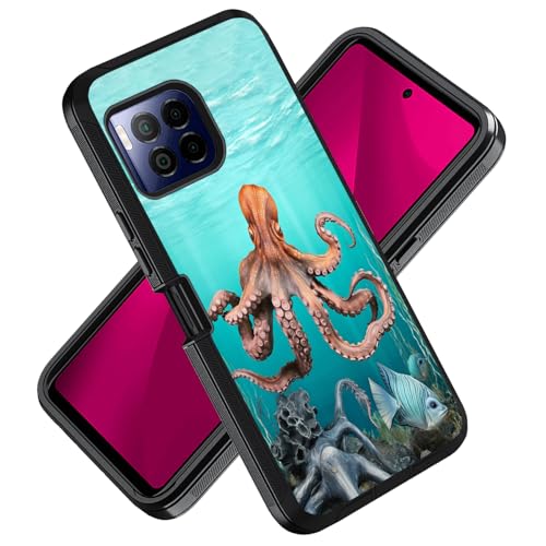 ZXHSBROK for T-Mobile REVVL 7 Pro 5G Phone Case, Military Grade Heavy Duty 3-Layer Shockproof Drop Protective Cover for T-Mobile REVVL 7 Pro 5G (2024), Octopus