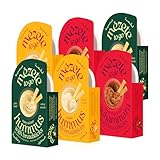 Mezete Hummus Variety Pack with Breadsticks | Authentic Middle Eastern Recipe | Rich in Tahini | All-Natural Dips and Spreads | Ready to Eat Vegan Dips | Shelf-Stable | On-the-Go | Pack of 6