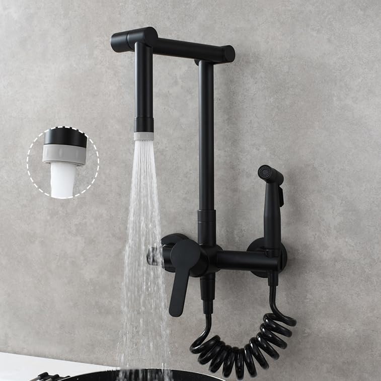 Robinet mitigeur cuisine noir double mode eau chaude froide - 2