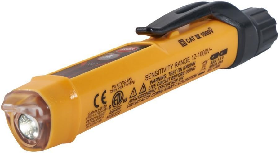 Klein Tools NCVT-3 Voltage Tester, Non-Contact Dual Range Voltage Tester Pen for AC Testing, with Integrated Flashlight