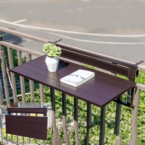 Table suspendue en métal pliable pour balustrade de balcon et terrasse